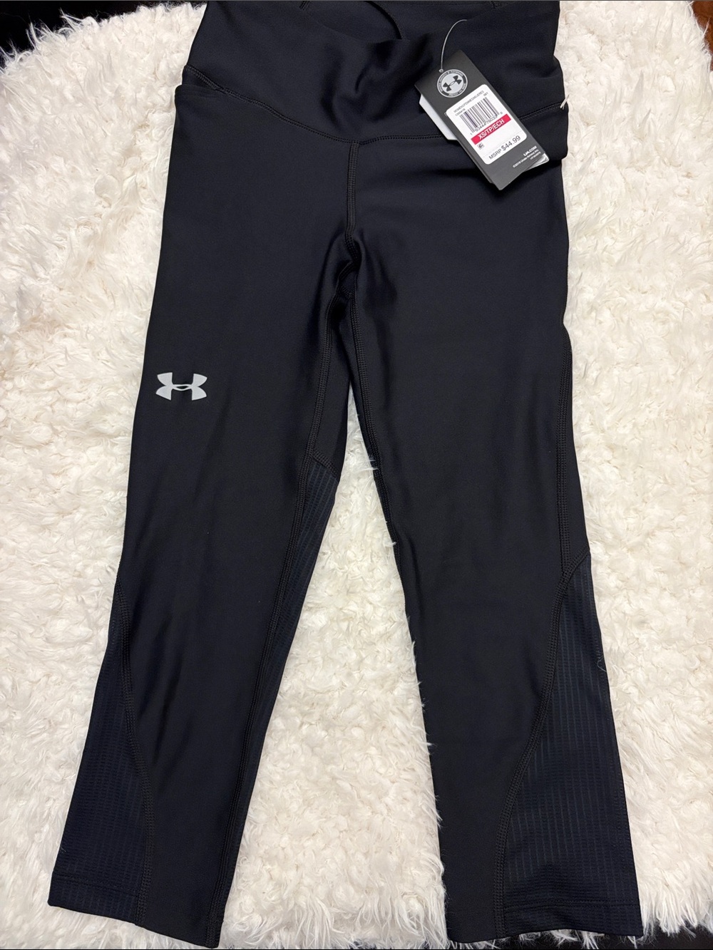 Under Armour Black Performance Leggings with Silver Logo